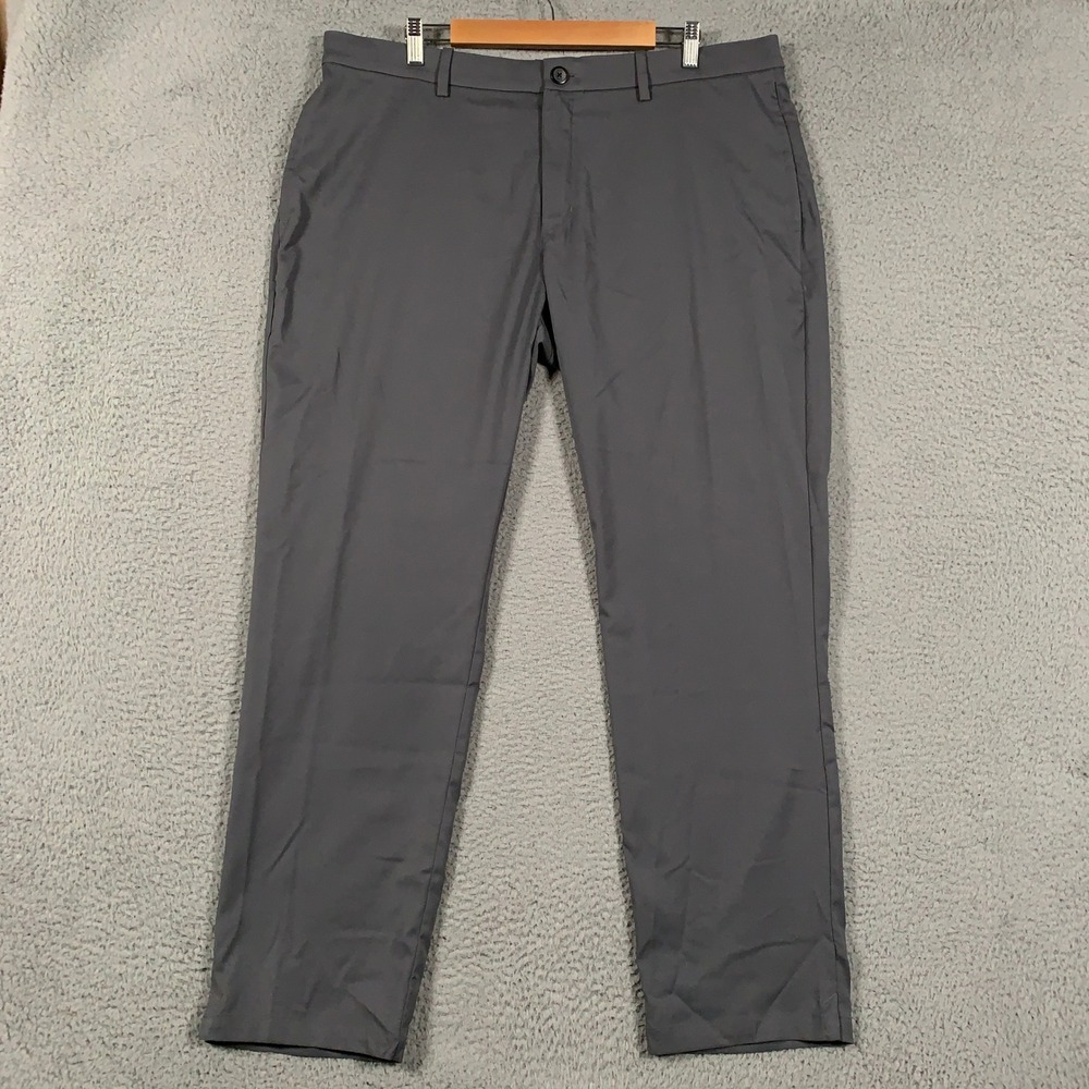 Nike Dri-FIT Golf Pants Mens 40x32 Dark Grey Standard Fit Trousers Flat Front NW
